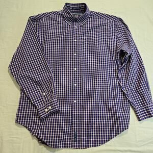 Vtg 90s Tommy Hilfiger Men's Blue Plaid Long Sleeve Button-down Shirt Size XL